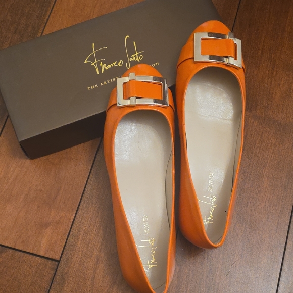 Franco Sarto Shoes - Franco Sarto Orange Flats with Silver Buckle